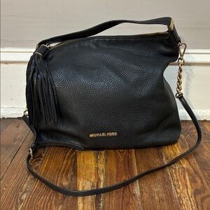 Michael Kors Black Pebbled Leather Shoulder Bag